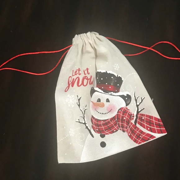 Let It Snow Drawstring Bag Gift Bag Cloth - Picture 1 of 2